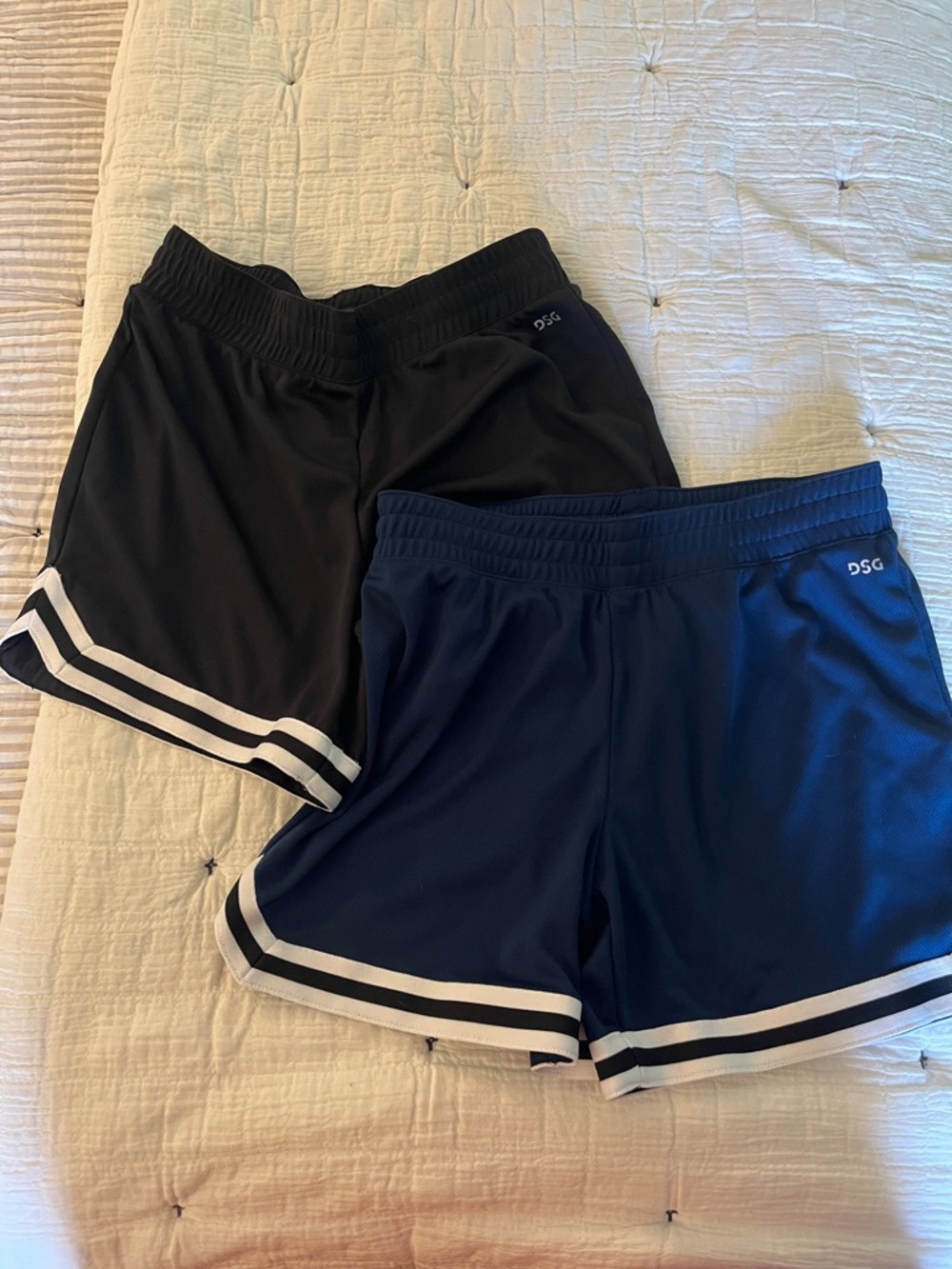 Women’s DSG Double-Stripe Athletic Shorts Duo in Black & Navy